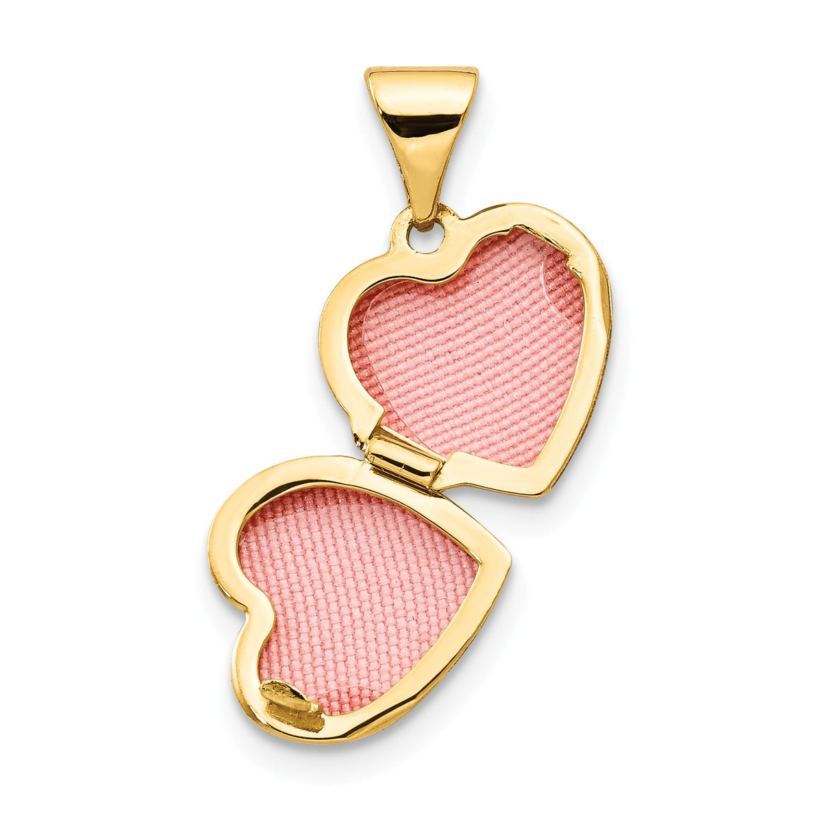Alternate view of the 14k Yellow Gold 10mm Polished Heart Shaped Locket by The Black Bow Jewelry Co.