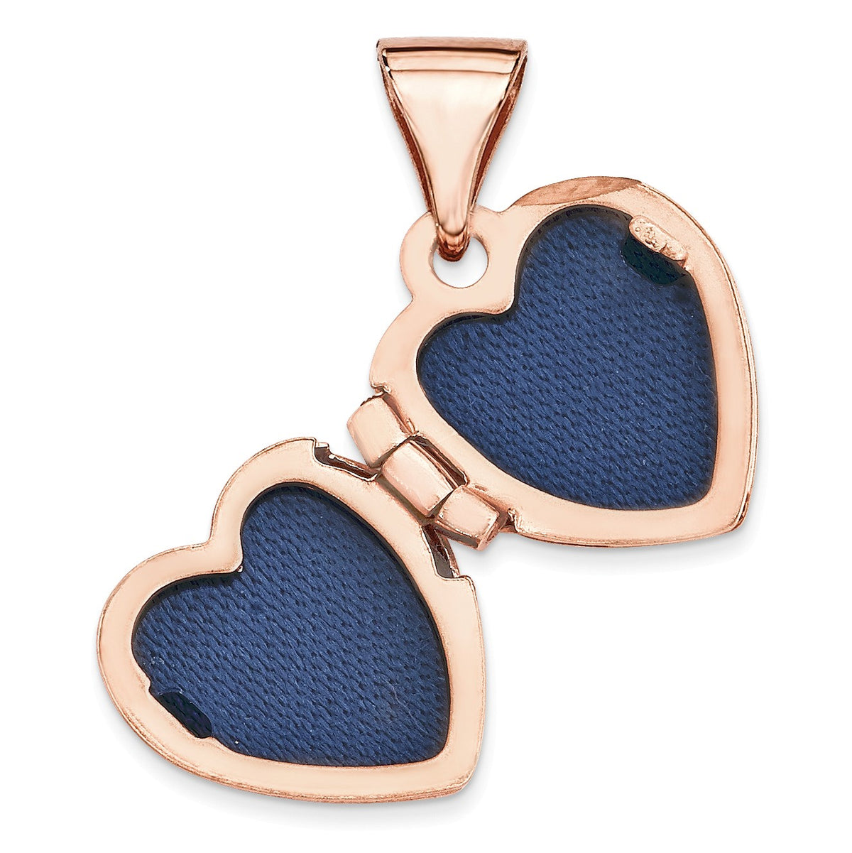 Alternate view of the 14k Rose Gold 10mm Polished Heart Shaped Locket by The Black Bow Jewelry Co.