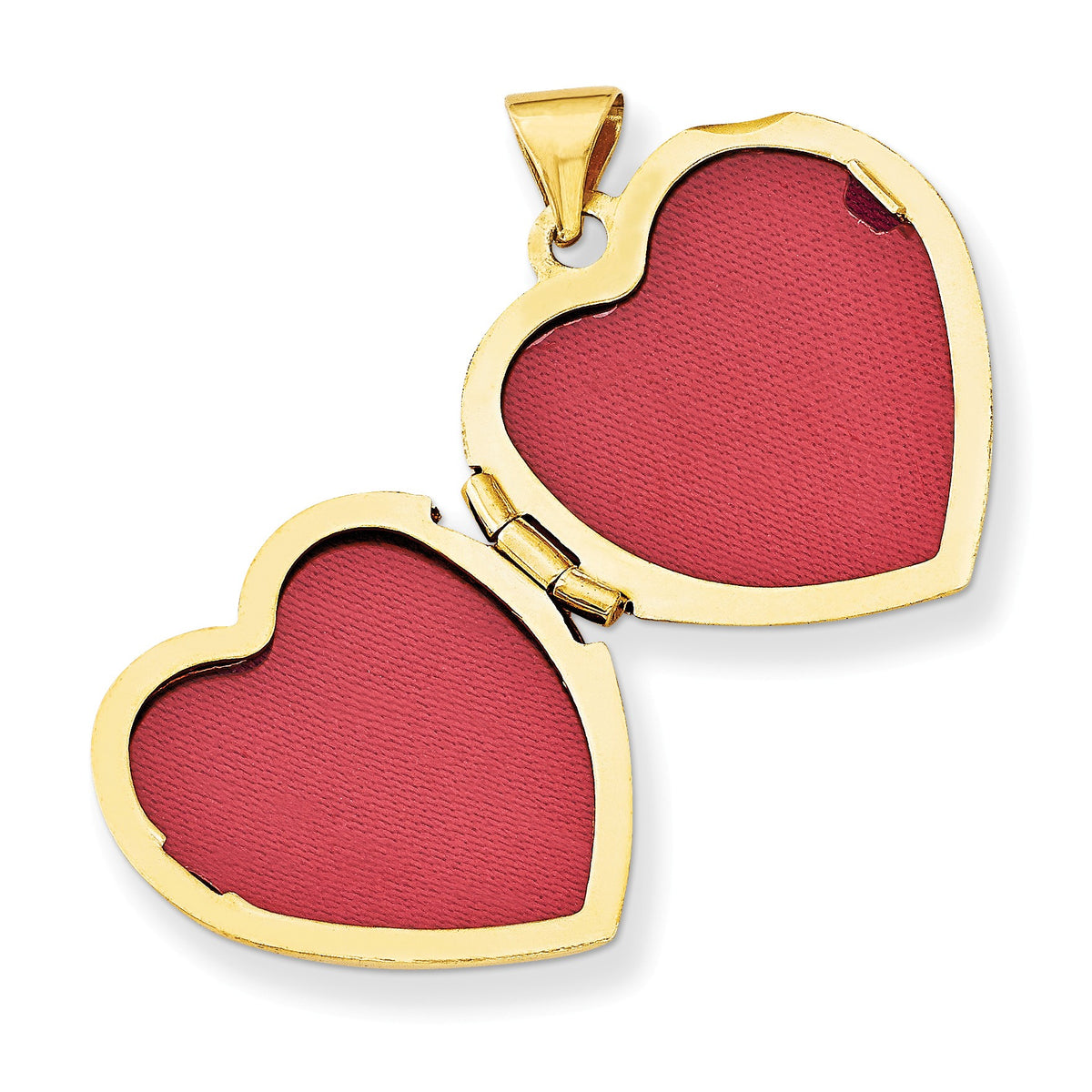 Alternate view of the 14k Yellow Gold 18mm Polished Heart Locket by The Black Bow Jewelry Co.