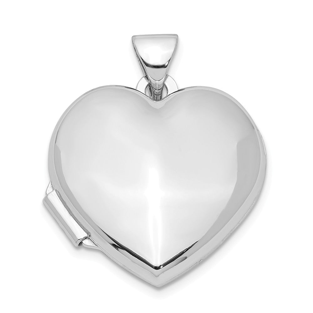 Sterling Silver 18mm Polished Heart Locket, Item P12108 by The Black Bow Jewelry Co.