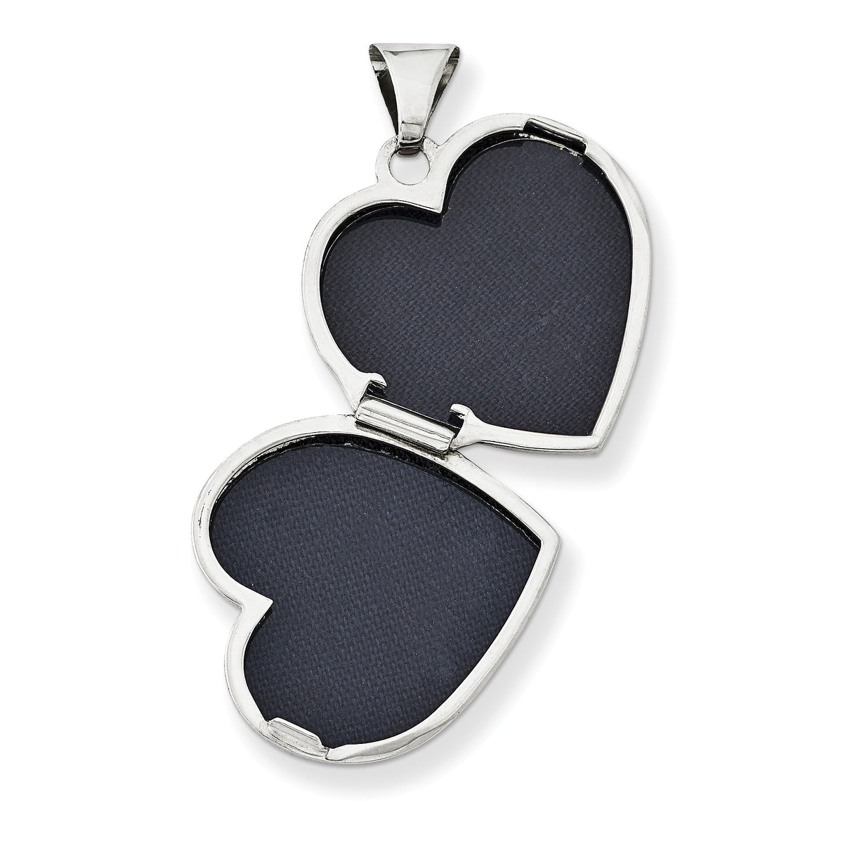 Alternate view of the Sterling Silver 18mm Polished Heart Locket by The Black Bow Jewelry Co.