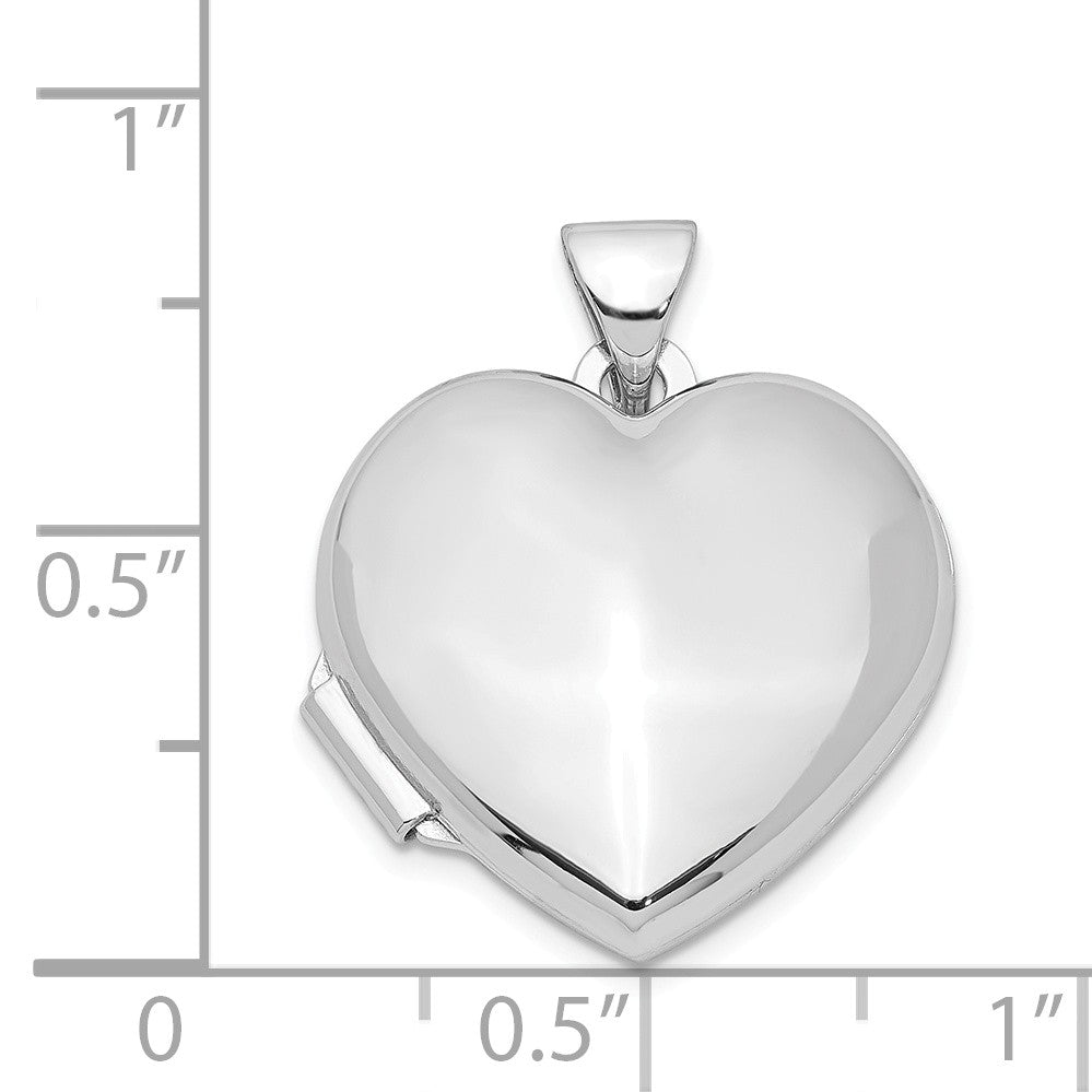 Alternate view of the Sterling Silver 18mm Polished Heart Locket by The Black Bow Jewelry Co.