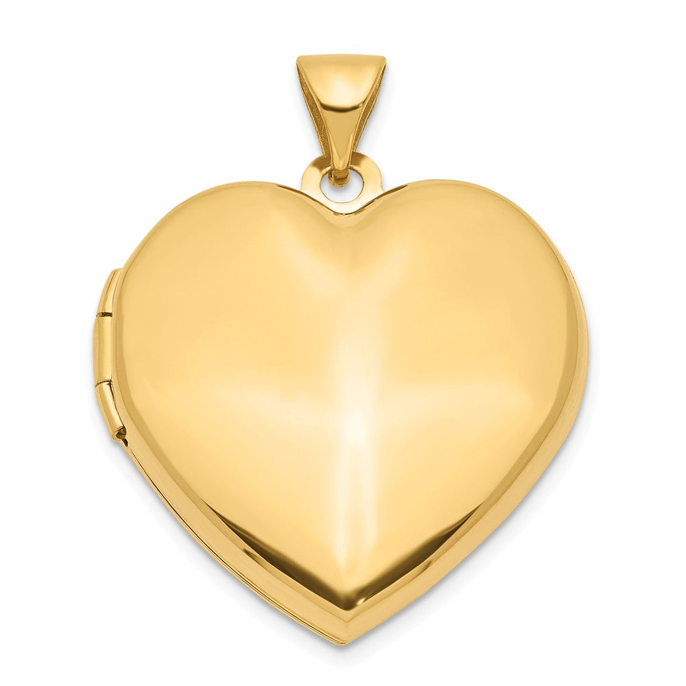 14k Yellow Gold 21mm Family Polished Heart Locket, Item P12112 by The Black Bow Jewelry Co.