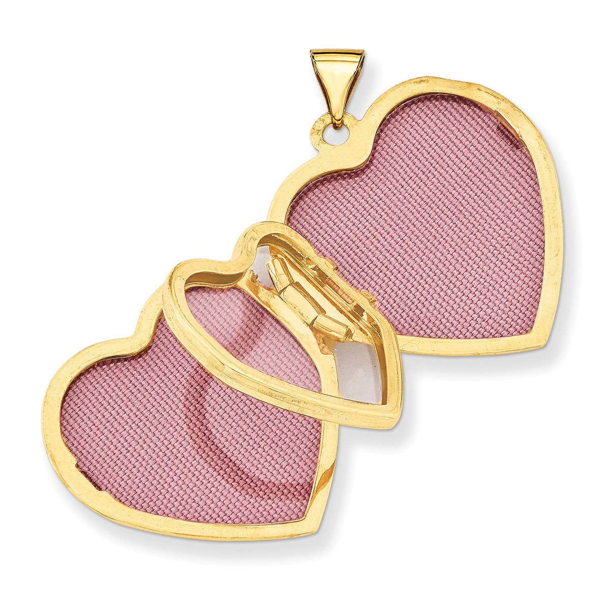 Alternate view of the 14k Yellow Gold 21mm Family Polished Heart Locket by The Black Bow Jewelry Co.