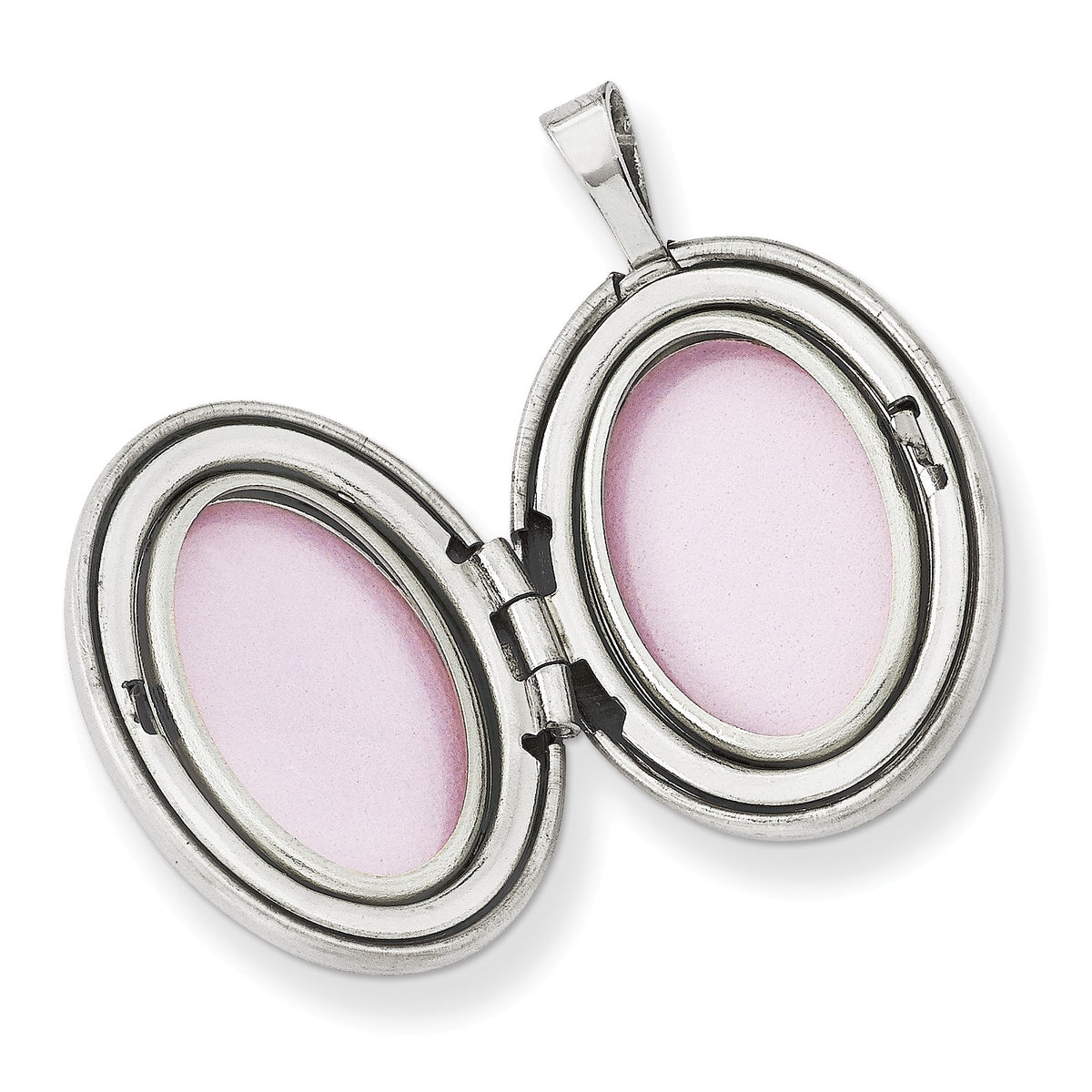 Alternate view of the Sterling Silver 19mm Breast Cancer Awareness Oval Locket by The Black Bow Jewelry Co.