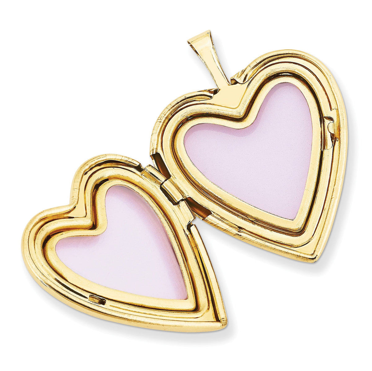 Alternate view of the 20mm I Love You Diamond Heart Locket in 14k Yellow Gold by The Black Bow Jewelry Co.