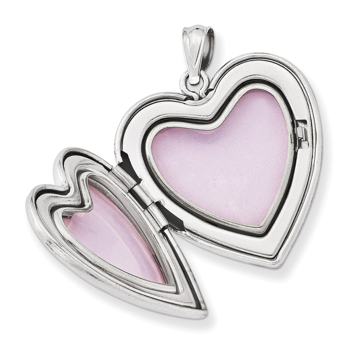 Alternate view of the Sterling Silver and Enamel 24mm I Love You Rose Heart Locket by The Black Bow Jewelry Co.