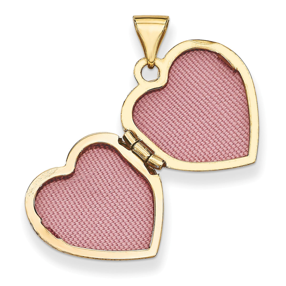 Alternate view of the 14k Yellow Gold 15mm Scroll Heart Locket by The Black Bow Jewelry Co.