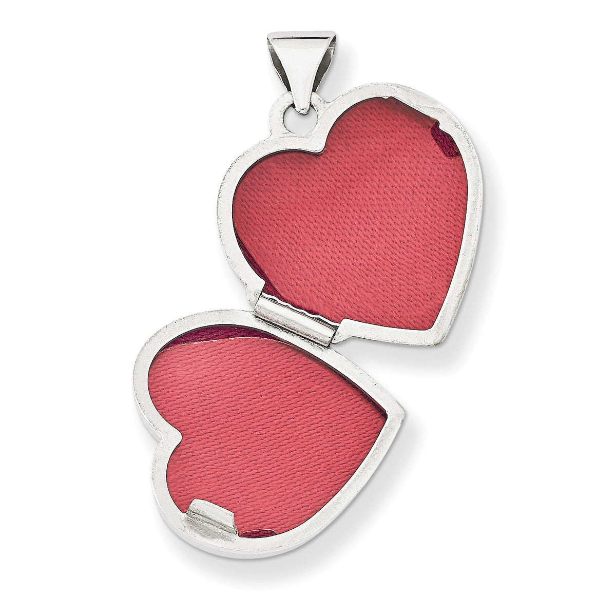 Alternate view of the 14k White Gold 15mm Scroll Heart Locket by The Black Bow Jewelry Co.