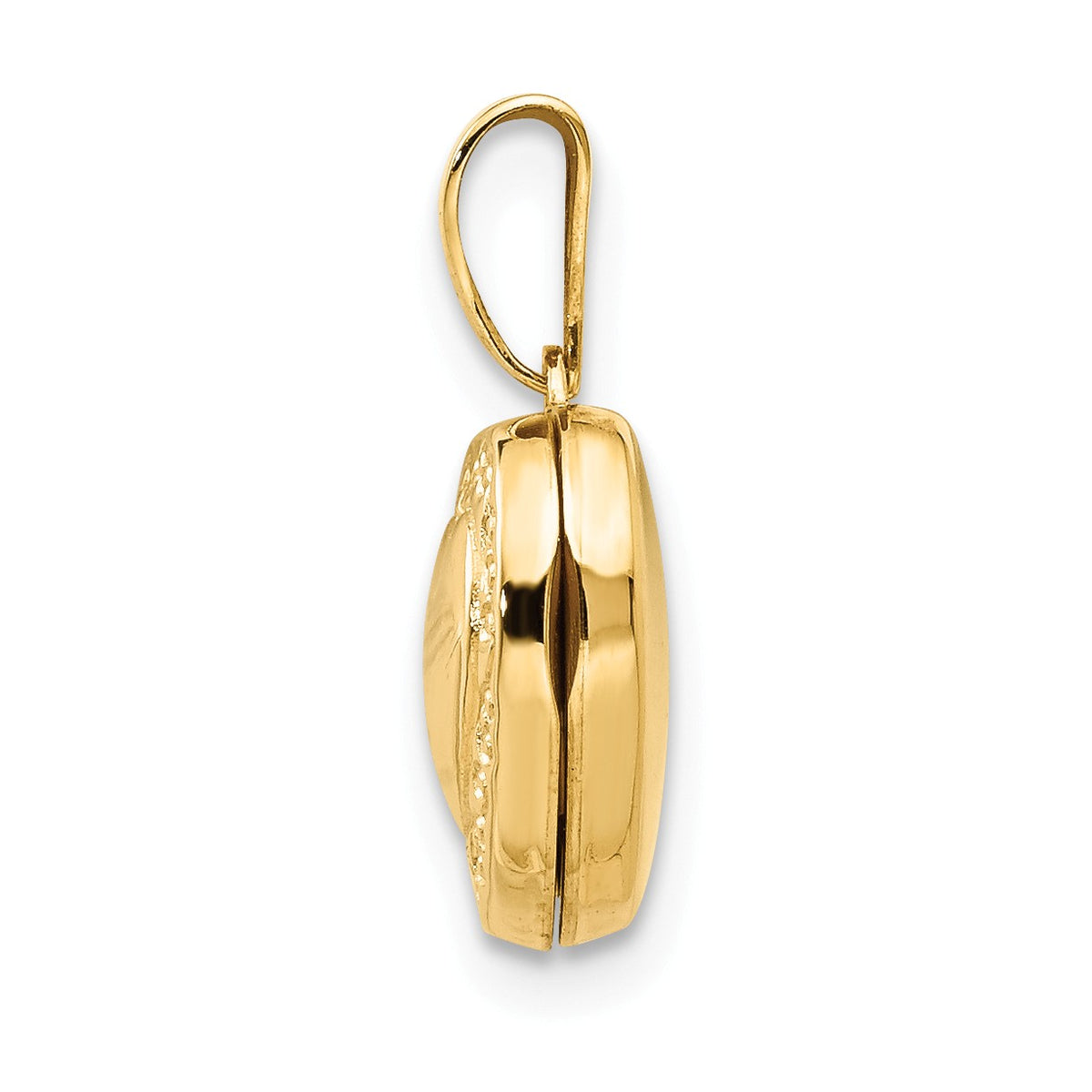 Alternate view of the 14k Yellow Gold 10mm Scroll Heart Locket by The Black Bow Jewelry Co.