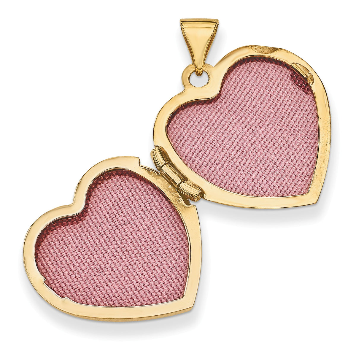 Alternate view of the 14k Yellow Gold 18mm Textured Floral Heart Shaped Locket by The Black Bow Jewelry Co.