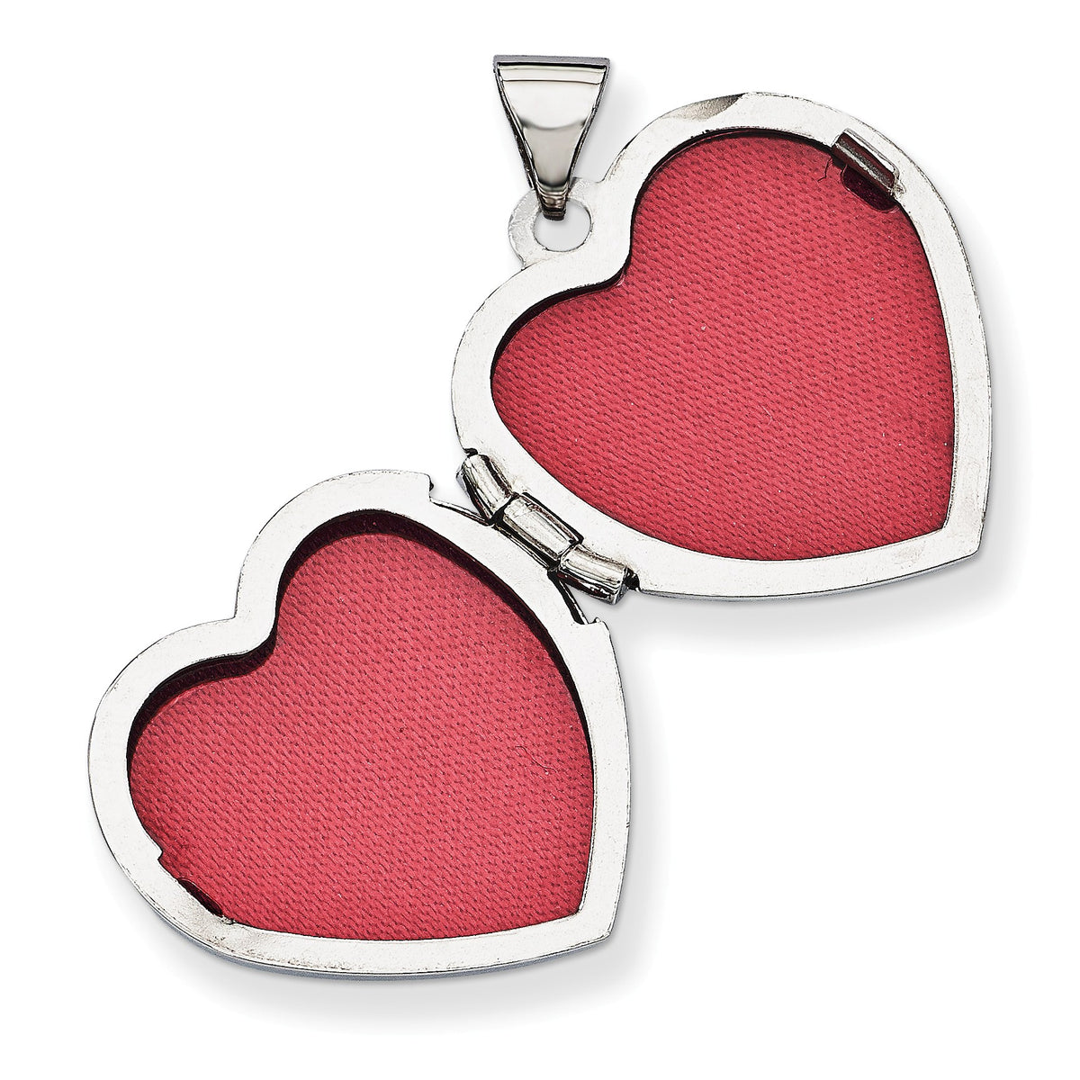 Alternate view of the 14k White Gold 18mm Textured Floral Heart Shaped Locket by The Black Bow Jewelry Co.