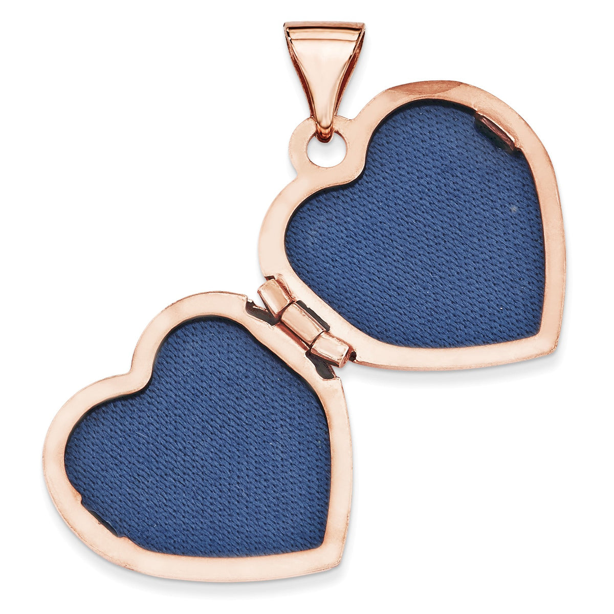 Alternate view of the 14k Rose Gold 15mm Double Design Heart Shaped Locket by The Black Bow Jewelry Co.