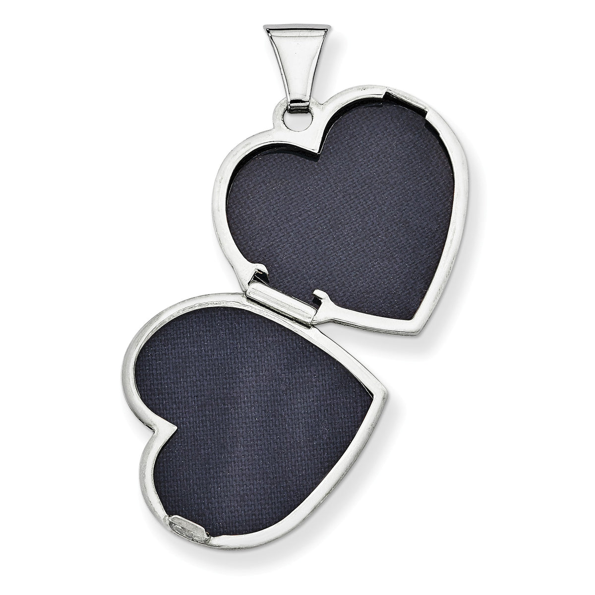 Alternate view of the Sterling Silver 18mm Double Design Heart Shaped Locket by The Black Bow Jewelry Co.