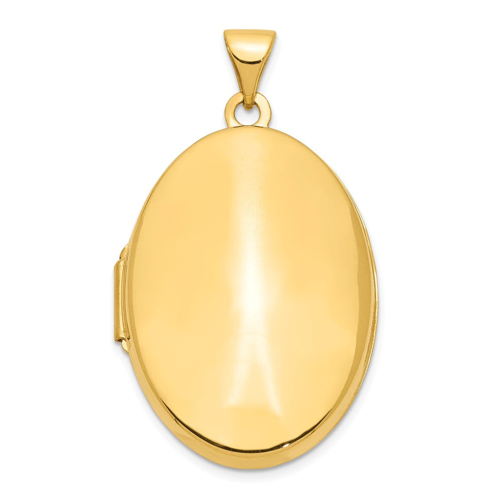 14k Yellow Gold Polished Domed Locket, 26mm, Item P12228 by The Black Bow Jewelry Co.
