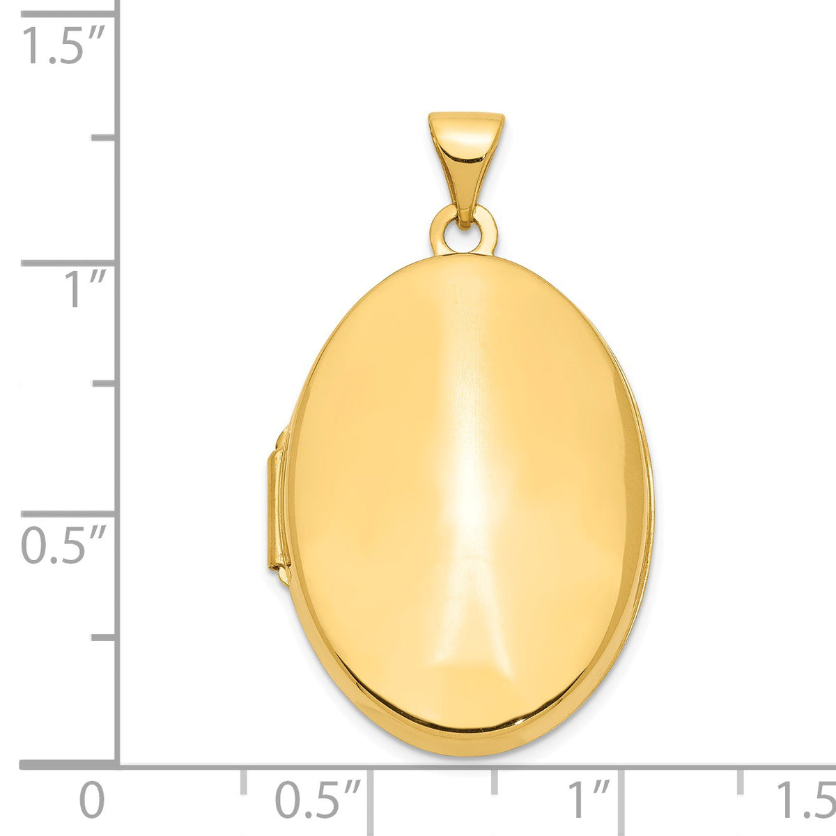 Alternate view of the 14k Yellow Gold Polished Domed Locket, 26mm by The Black Bow Jewelry Co.