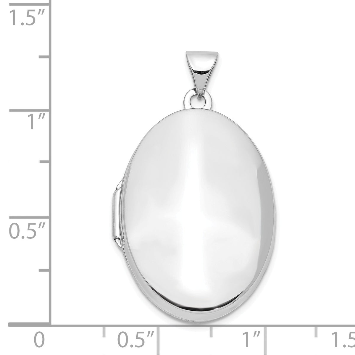 Alternate view of the 14k White Gold Polished Domed Locket, 26mm by The Black Bow Jewelry Co.