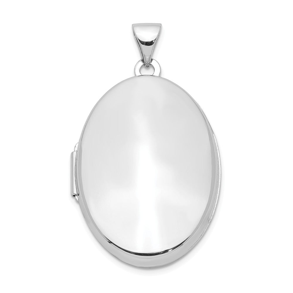 Sterling Silver Polished Domed Oval Locket, 26mm, Item P12231 by The Black Bow Jewelry Co.