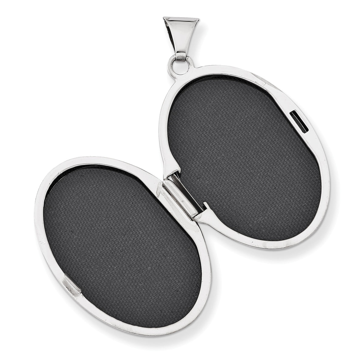 Alternate view of the Sterling Silver Polished Domed Oval Locket, 26mm by The Black Bow Jewelry Co.