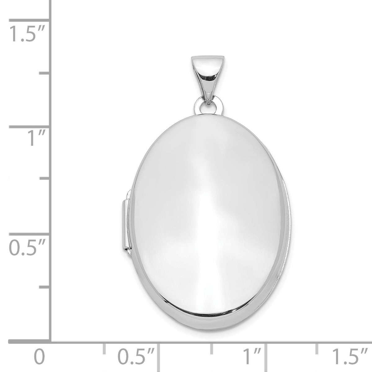 Alternate view of the Sterling Silver Polished Domed Oval Locket, 26mm by The Black Bow Jewelry Co.