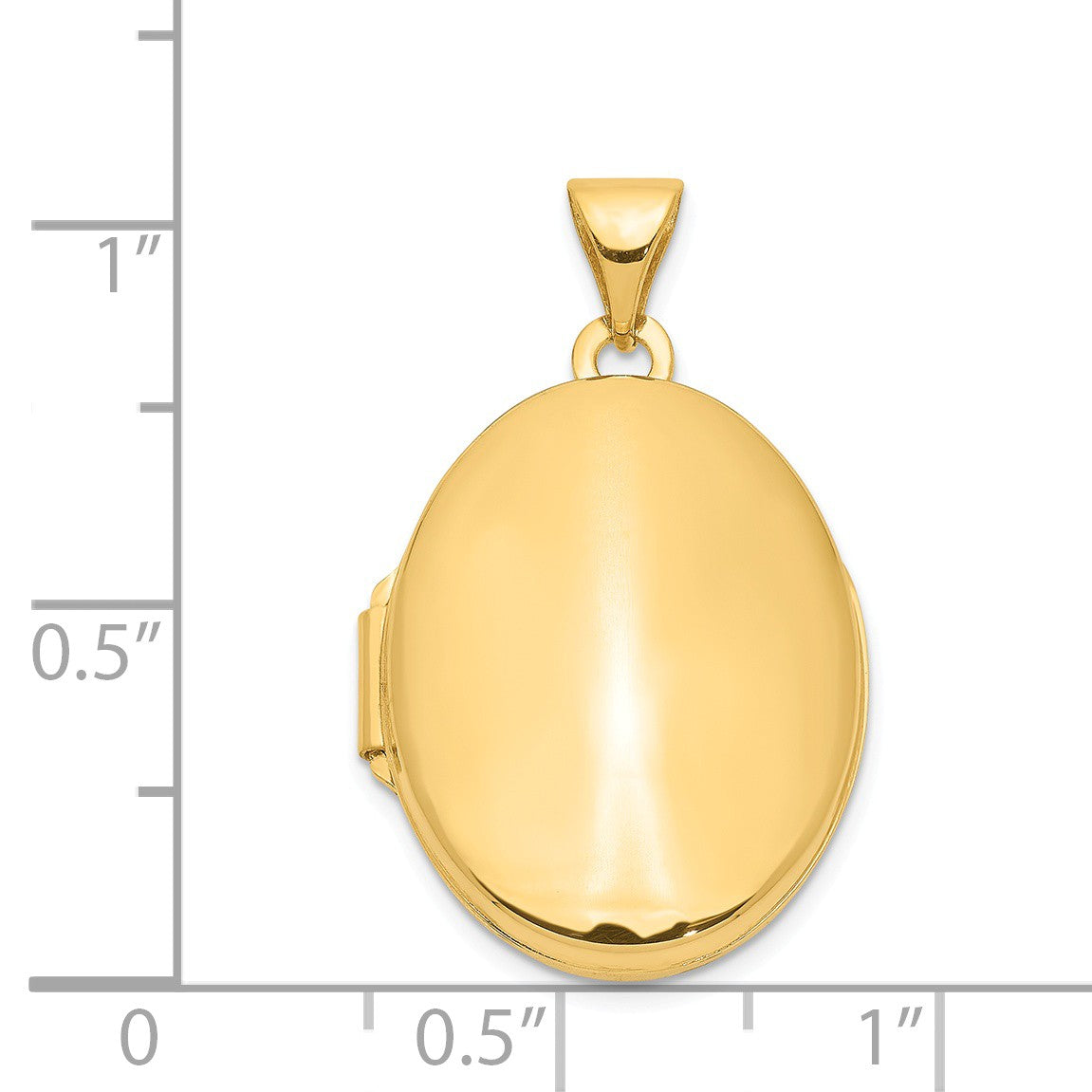 Alternate view of the 14k Yellow Gold 21mm Polished Oval Locket by The Black Bow Jewelry Co.