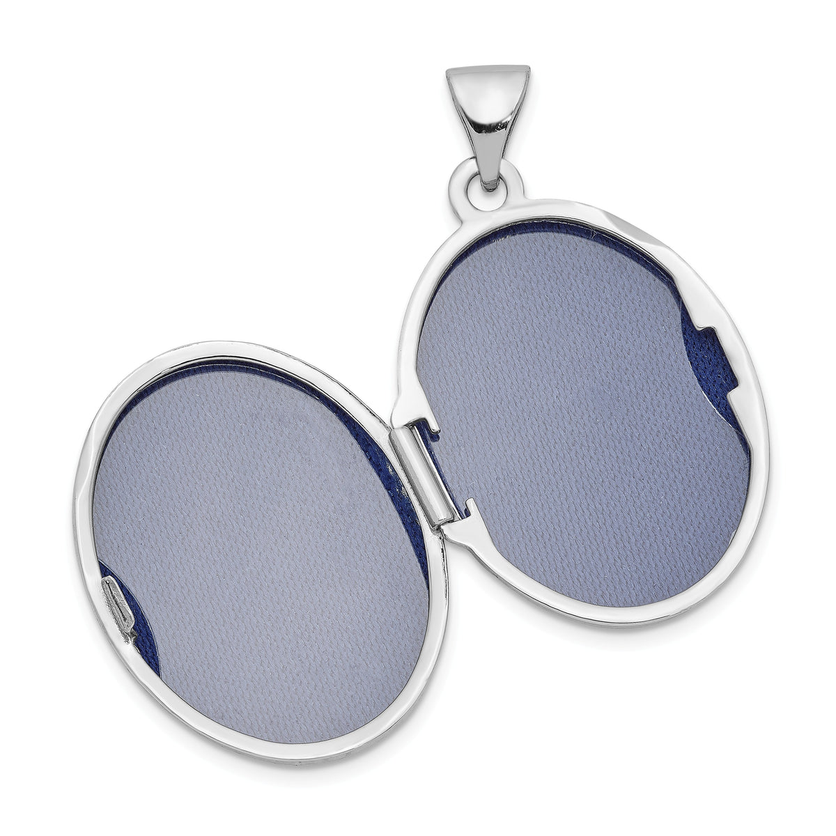 Alternate view of the 14k White Gold 21mm Polished Oval Locket by The Black Bow Jewelry Co.