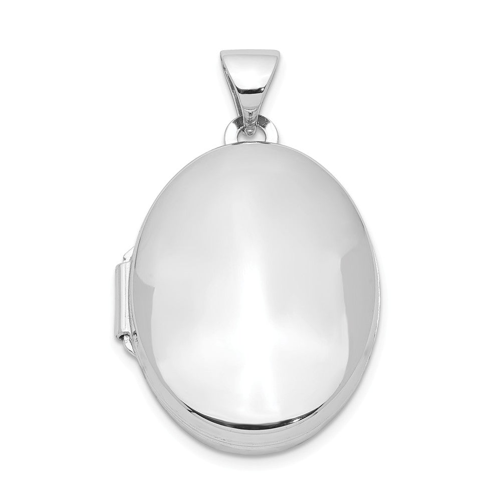 Sterling Silver 21mm Polished Oval Locket, Item P12235 by The Black Bow Jewelry Co.