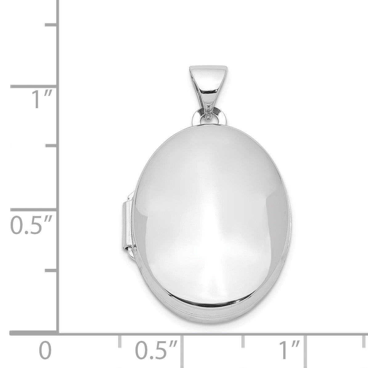 Alternate view of the Sterling Silver 21mm Polished Oval Locket by The Black Bow Jewelry Co.