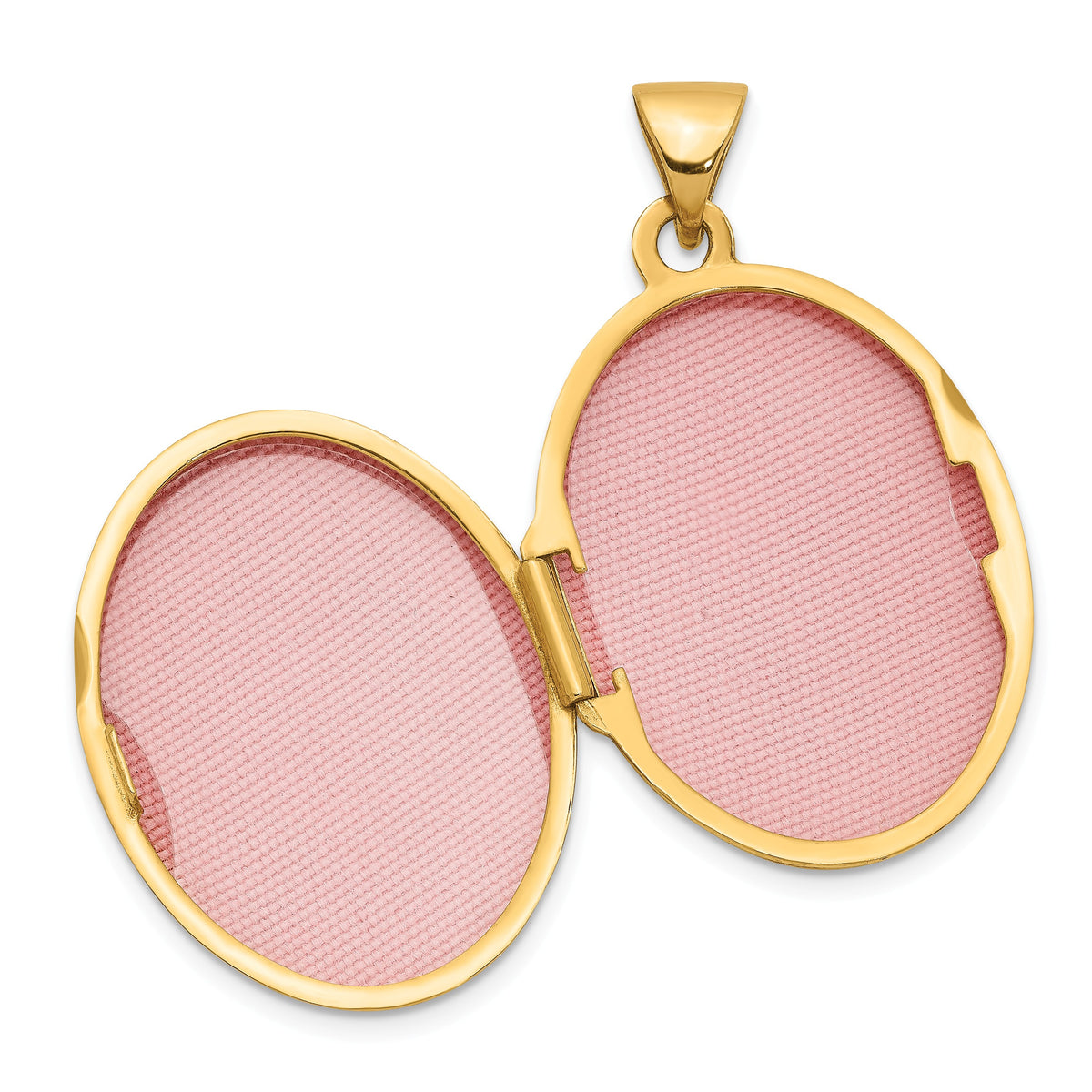Alternate view of the 14k Yellow Gold 21mm Textured Oval Locket by The Black Bow Jewelry Co.