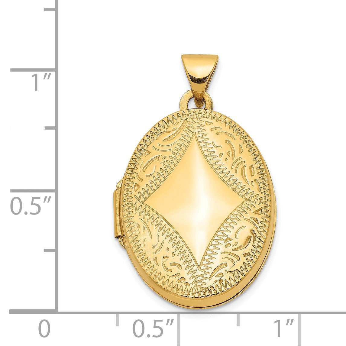 Alternate view of the 14k Yellow Gold 21mm Textured Oval Locket by The Black Bow Jewelry Co.