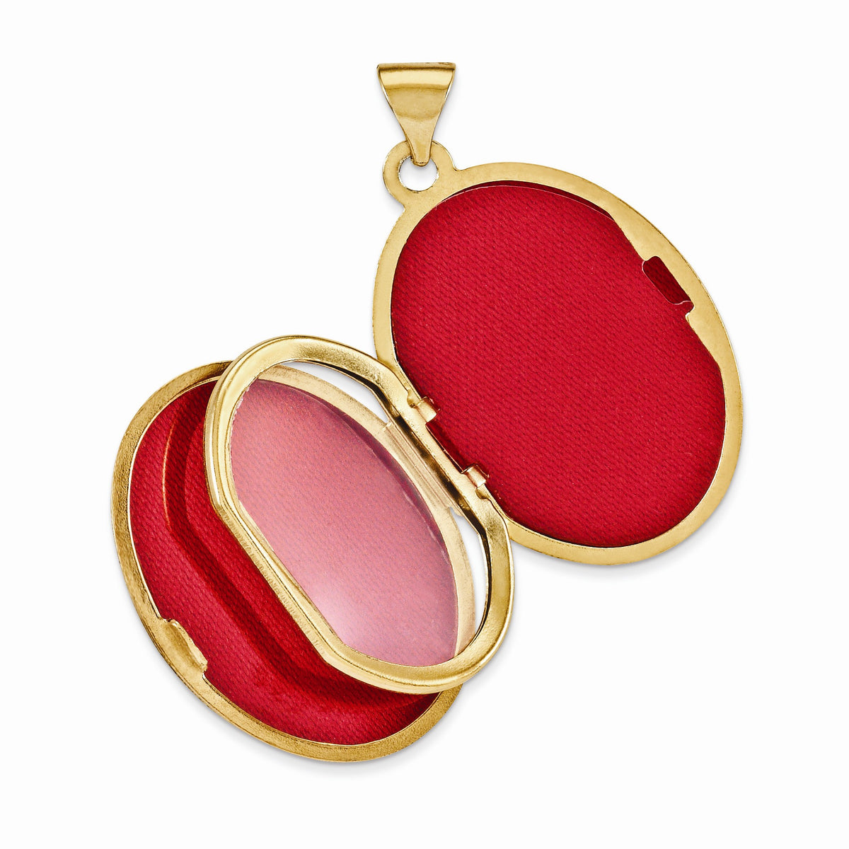 Alternate view of the 14k Yellow Gold 21mm Scroll and Hearts Border Oval Locket by The Black Bow Jewelry Co.