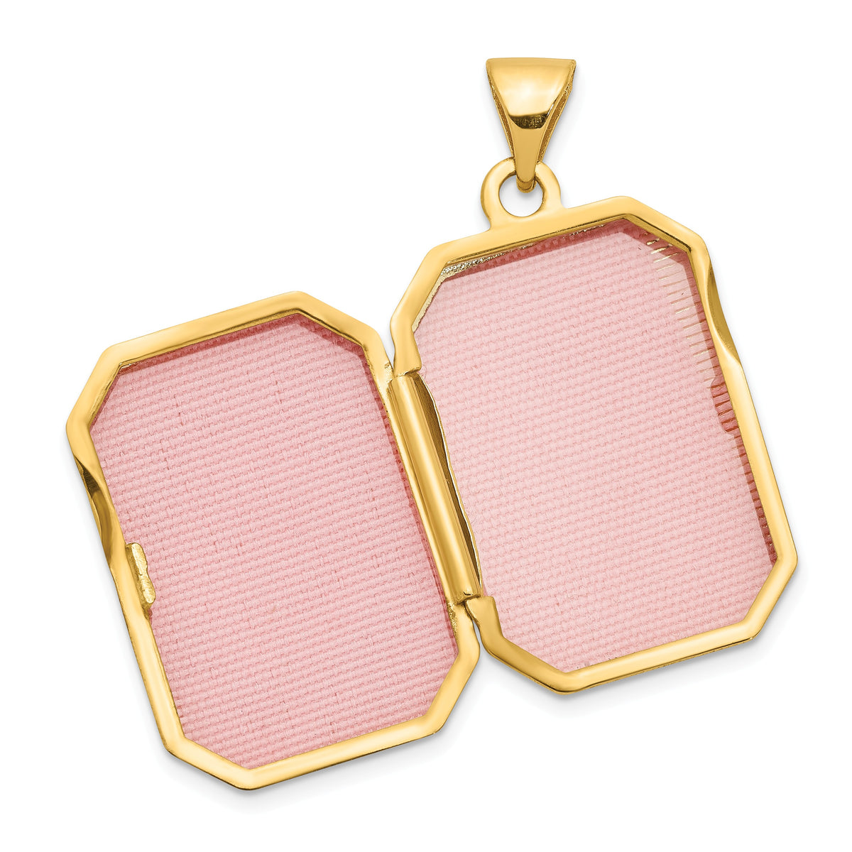 Alternate view of the 14k Yellow Gold 20mm Scrolled Border Octagonal Locket by The Black Bow Jewelry Co.