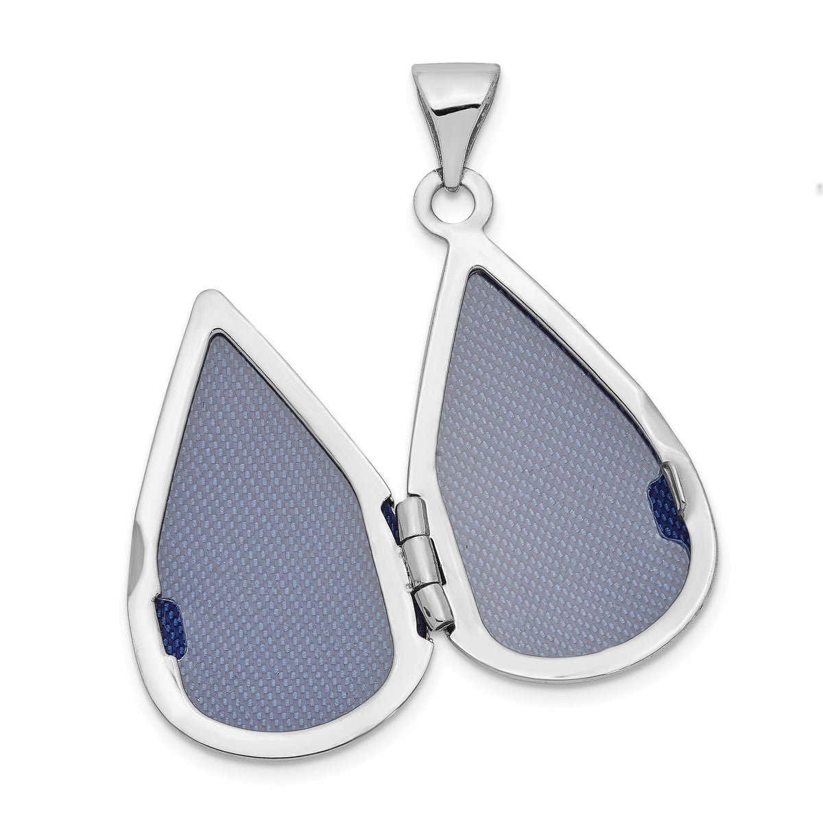 Alternate view of the 21mm Diamond Accent Teardrop Locket in 14k White Gold by The Black Bow Jewelry Co.