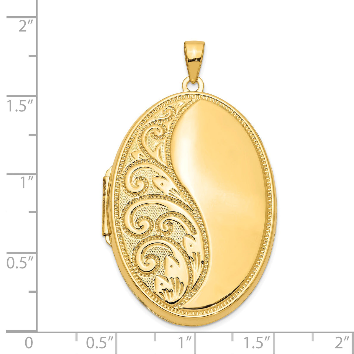 Alternate view of the 14k Yellow Gold 38mm Oval Locket by The Black Bow Jewelry Co.