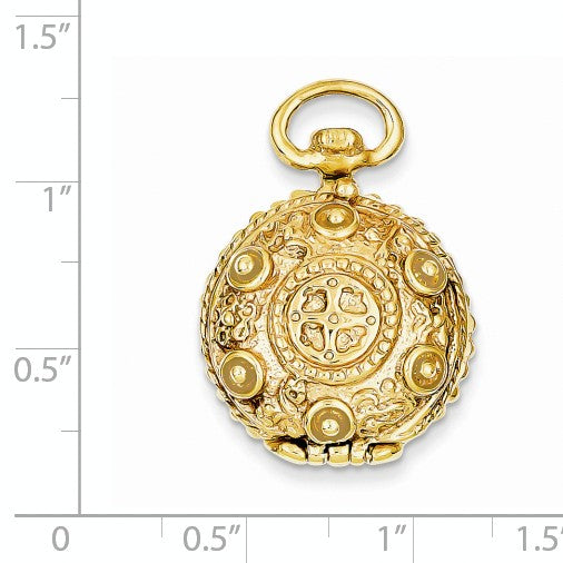Alternate view of the 14k Yellow Gold 20mm Reversible Round Vintage Style Locket by The Black Bow Jewelry Co.