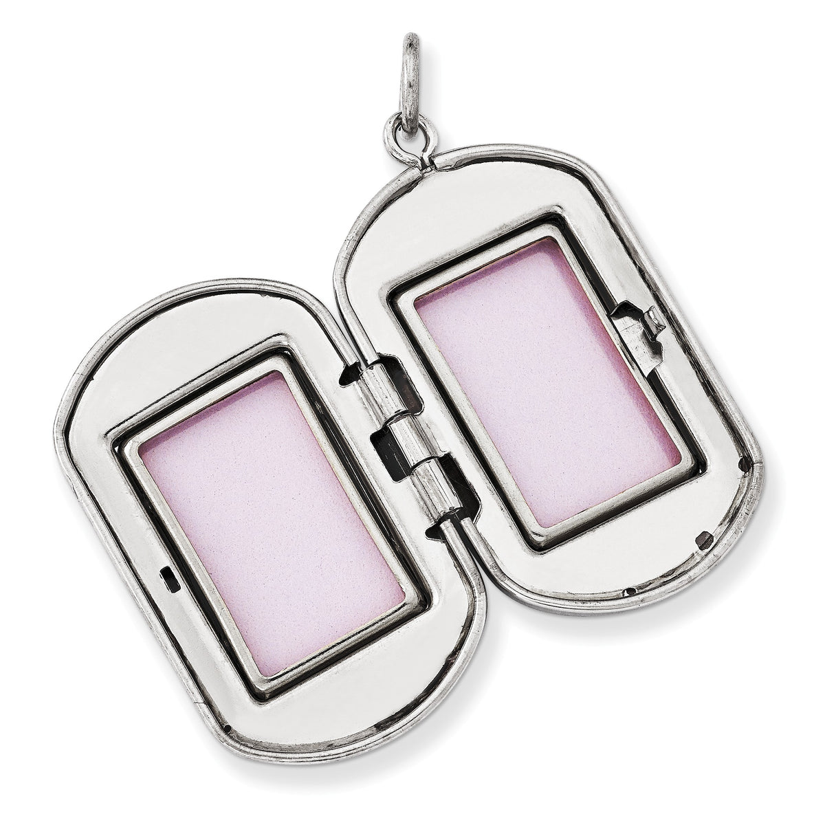 Alternate view of the Sterling Silver 30mm Polished Rectangular Locket by The Black Bow Jewelry Co.