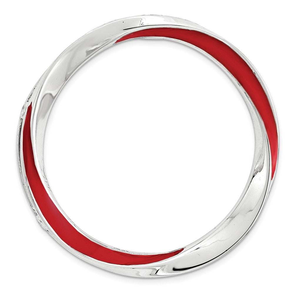 Sterling Silver Red Enameled Stackable Expressions Large Slide, 29mm, Item P12342 by The Black Bow Jewelry Co.