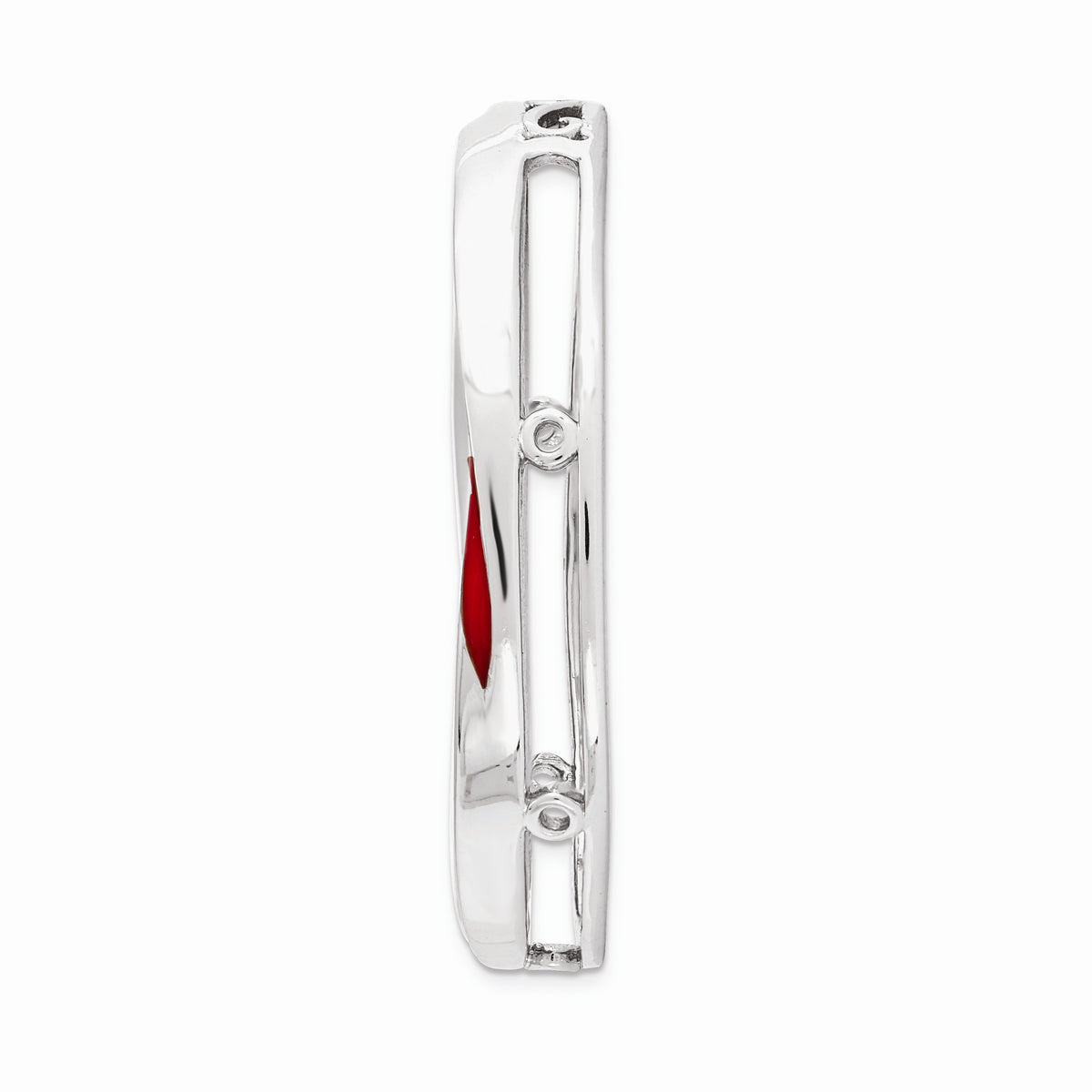 Alternate view of the Sterling Silver Red Enameled Stackable Expressions Large Slide, 29mm by The Black Bow Jewelry Co.