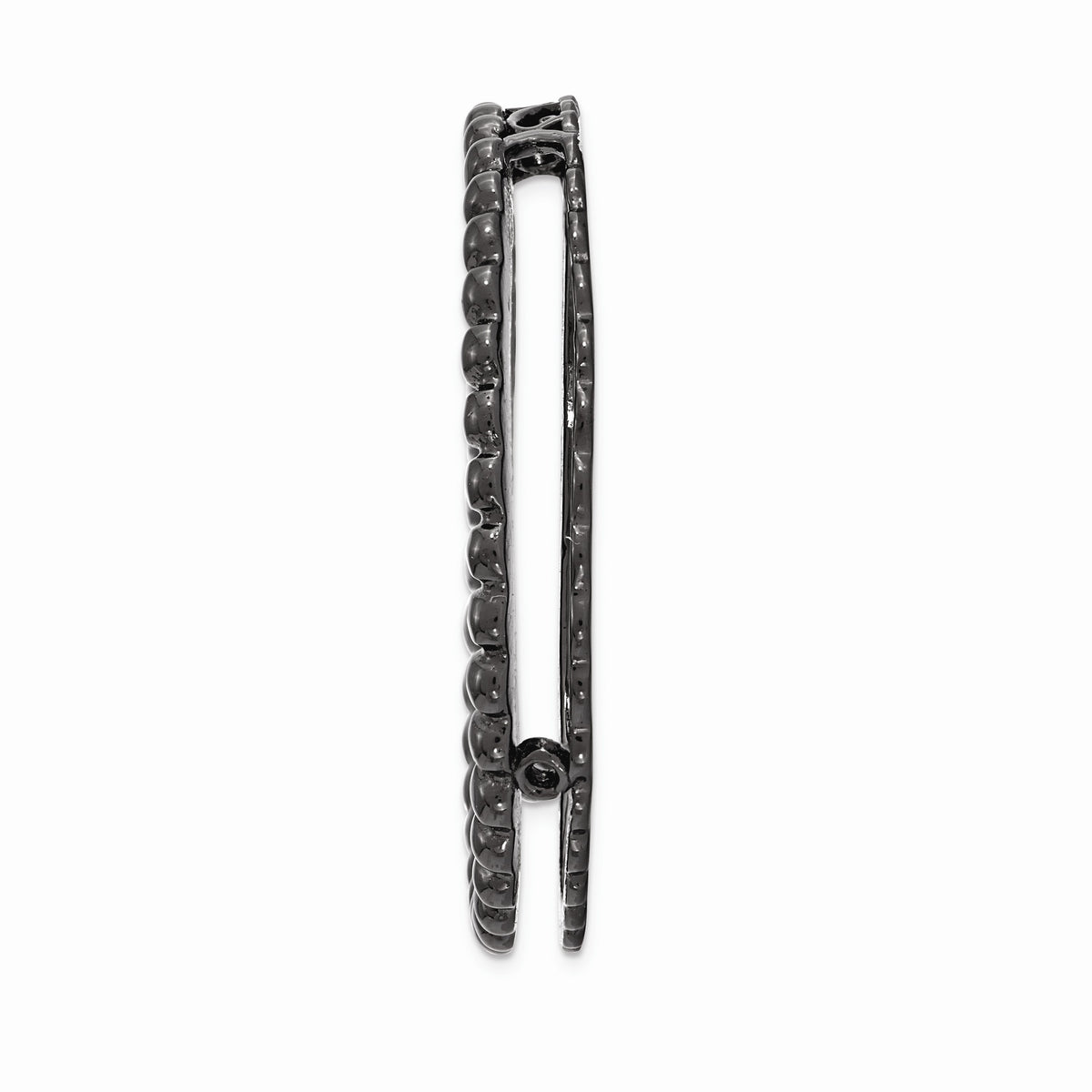 Alternate view of the Black Plated Sterling Silver Stackable Large Fluted Slide, 29mm by The Black Bow Jewelry Co.