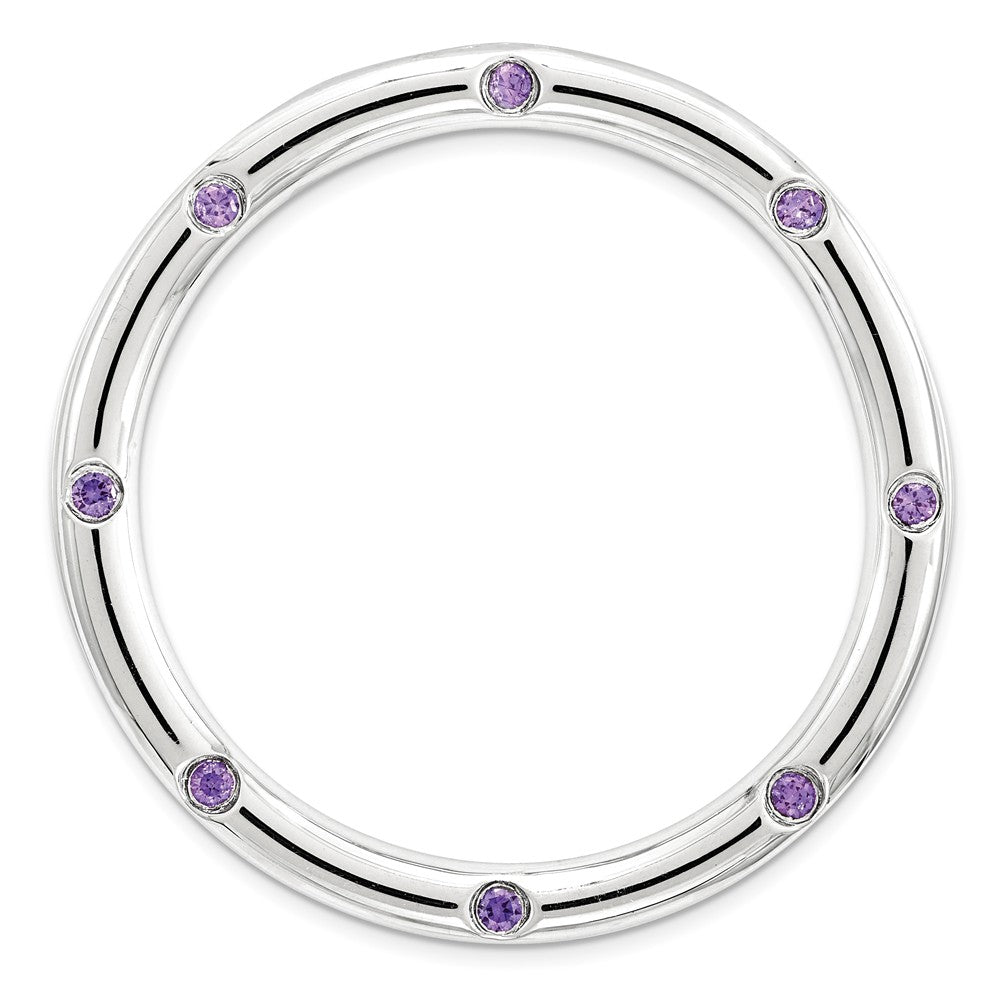 Sterling Silver &amp; Amethyst Stackable Expressions Large Slide, 29mm, Item P12361 by The Black Bow Jewelry Co.