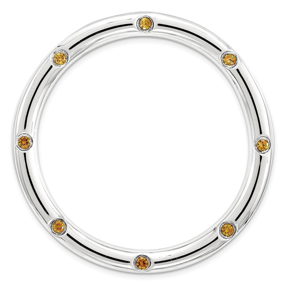 Sterling Silver &amp; Citrine Stackable Expressions Large Slide, 29mm, Item P12370 by The Black Bow Jewelry Co.
