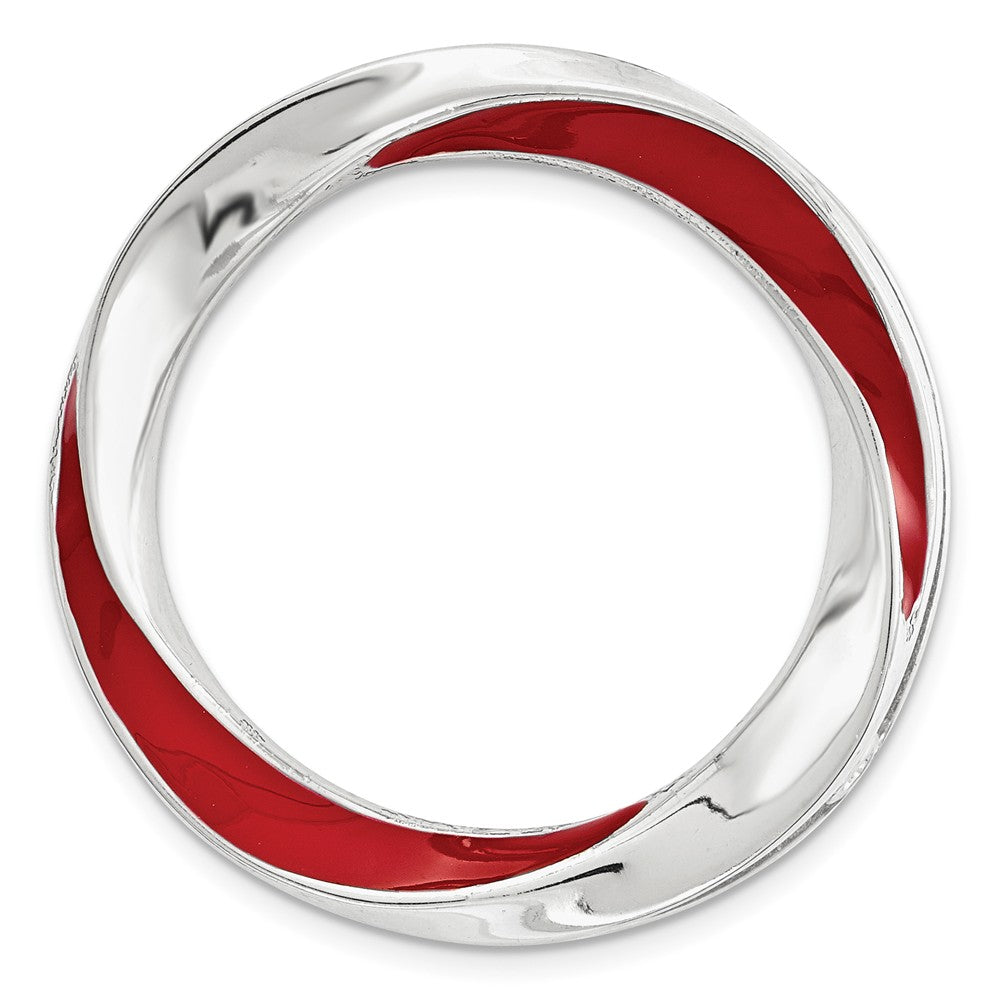 Sterling Silver &amp; Red Enamel Stackable Expressions Medium Slide, 20mm, Item P12387 by The Black Bow Jewelry Co.