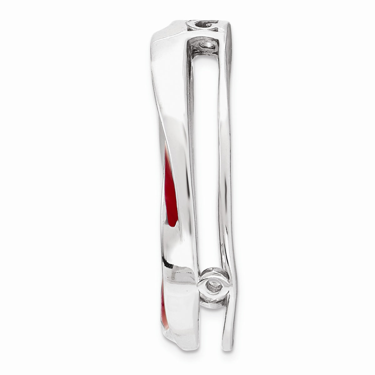 Alternate view of the Sterling Silver &amp; Red Enamel Stackable Expressions Medium Slide, 20mm by The Black Bow Jewelry Co.