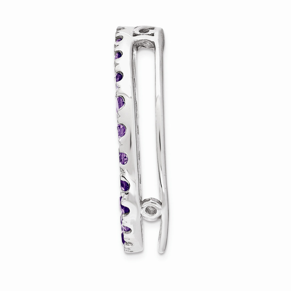 Alternate view of the Sterling Silver &amp; Amethyst Stackable Expressions Medium Slide, 20mm by The Black Bow Jewelry Co.