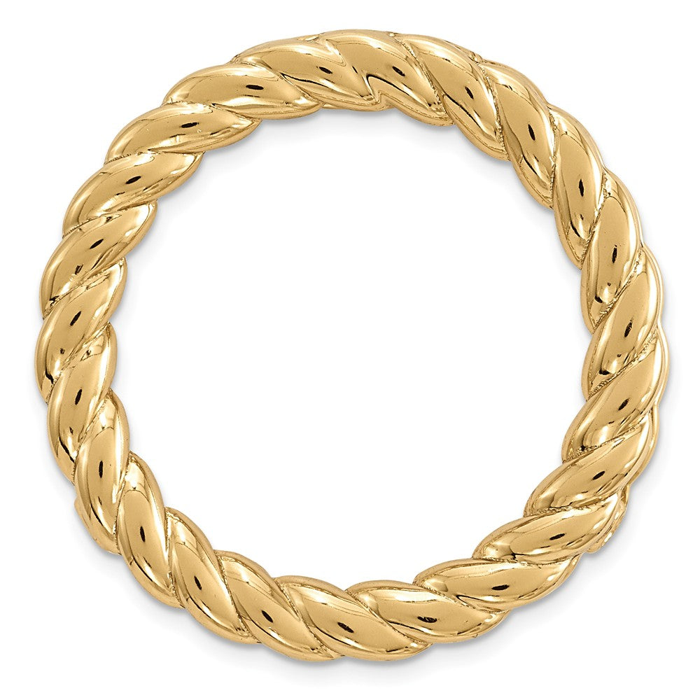 Gold-Tone Sterling Silver Stackable Medium Rope Slide, 20mm, Item P12409 by The Black Bow Jewelry Co.