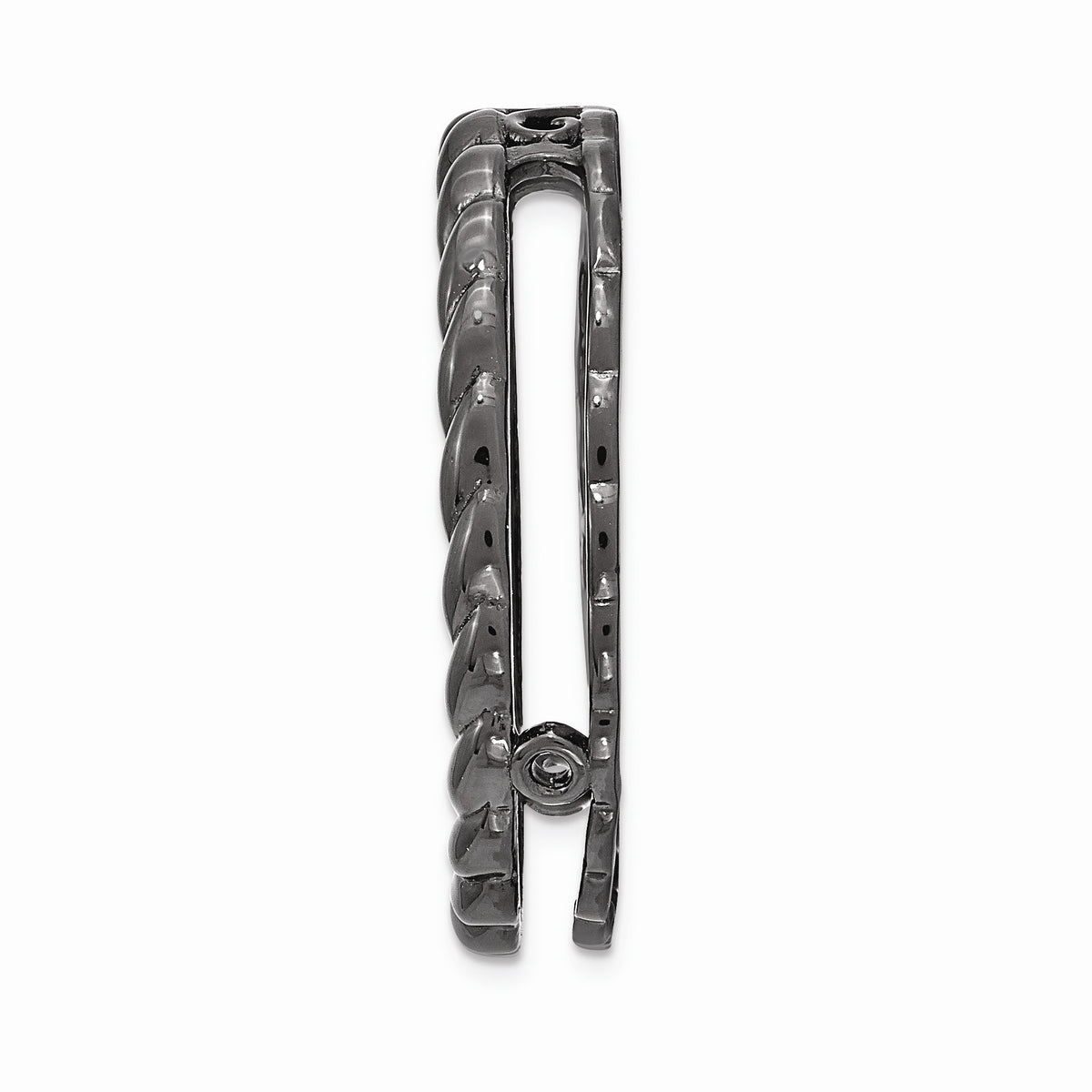 Alternate view of the Black Plated Sterling Silver Stackable Medium Rope Slide, 20mm by The Black Bow Jewelry Co.