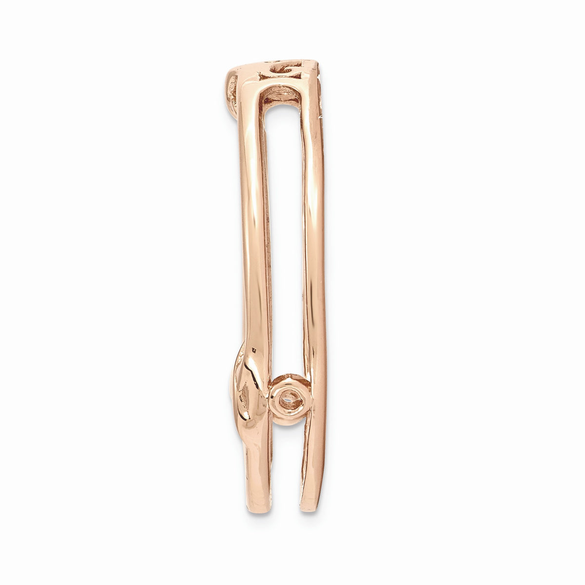 Alternate view of the Rose-Tone Sterling Silver Stackable Medium Grooved X Slide, 20mm by The Black Bow Jewelry Co.