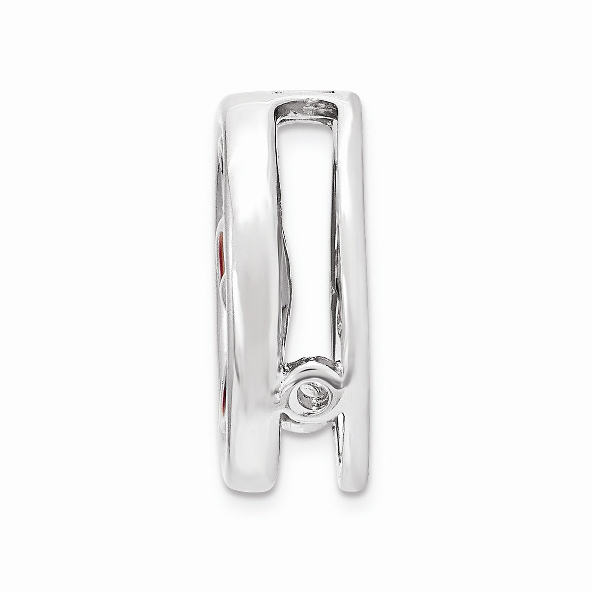 Alternate view of the Sterling Silver Enameled Stackable Small Red Flower Slide, 12mm by The Black Bow Jewelry Co.