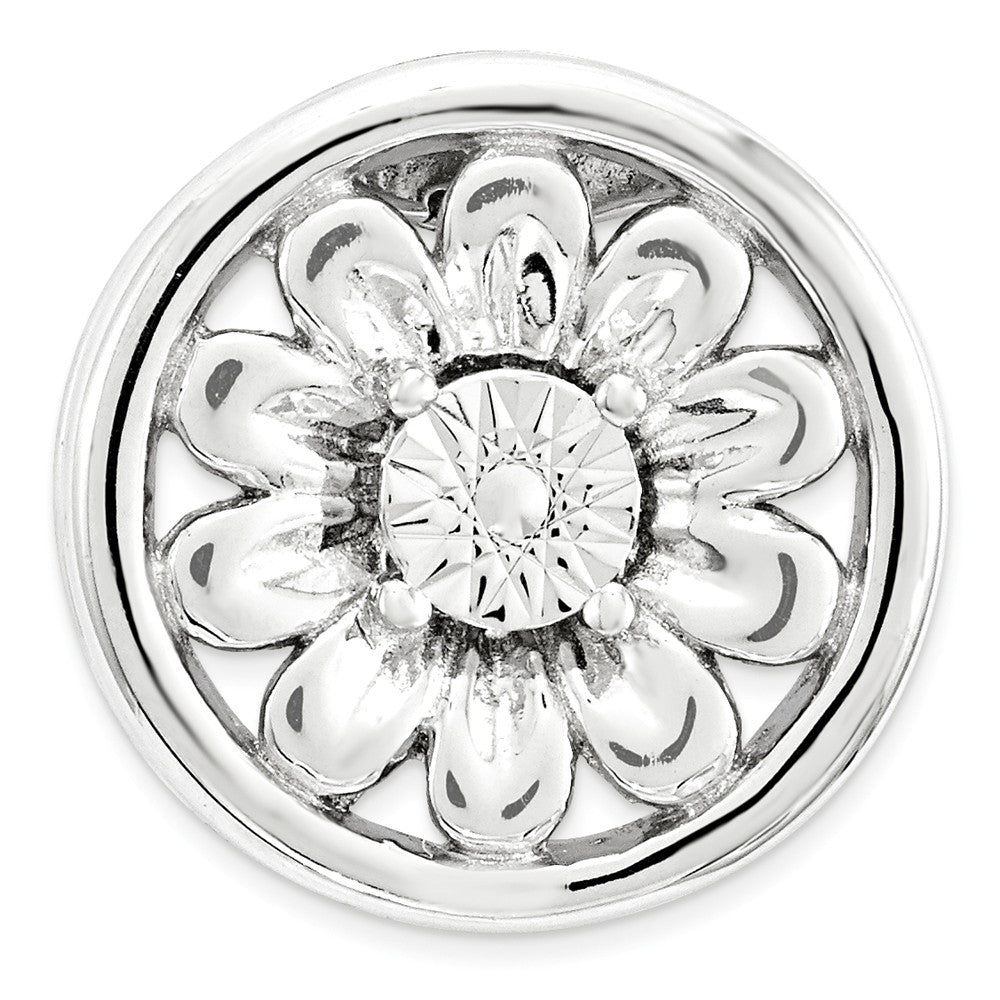 DC Sterling Silver Stackable Expressions Small Flower Slide, 12mm, Item P12430 by The Black Bow Jewelry Co.