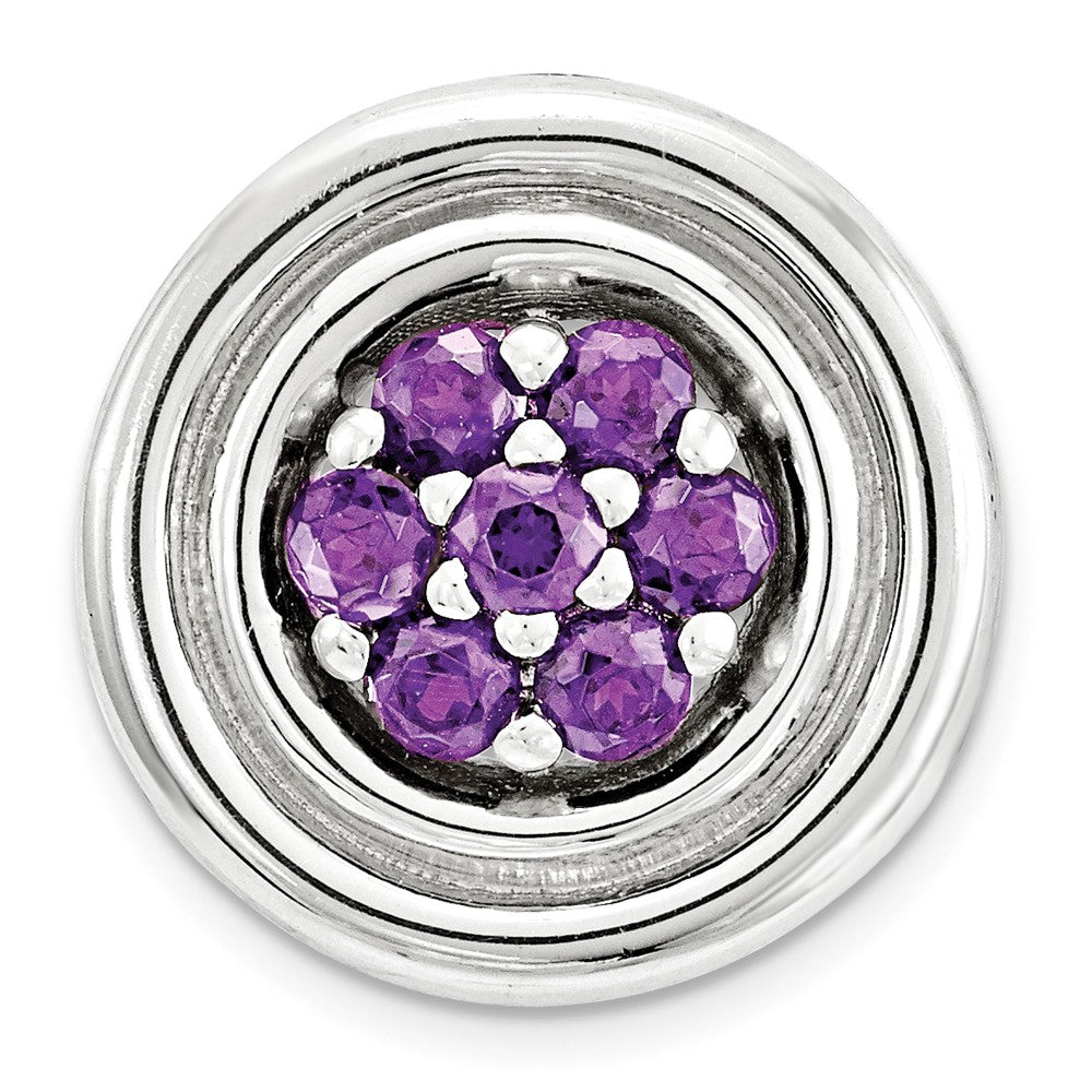 Sterling Silver &amp; Amethyst Stackable Small Cluster Slide, 12mm, Item P12457 by The Black Bow Jewelry Co.
